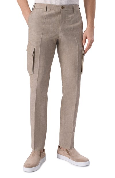 Брюки-карго из шерсти и льна CORNELIANI, арт. 254L02-2514164, фото 3