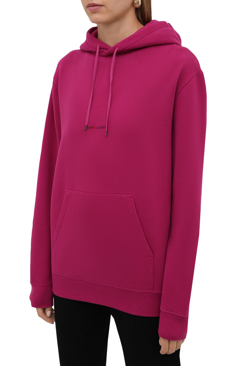 Хлопковое худи SAINT LAURENT, арт. 666164/YBQZ2, фото 3