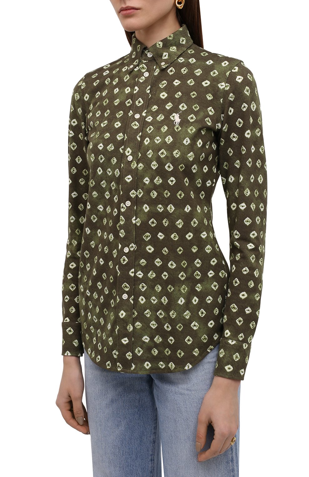 Хлопковая рубашка POLO RALPH LAUREN хаки цвета по цене 19250 руб., арт. 211856690, фото 3 Хлопковая рубашка POLO RALPH LAUREN, арт. 211856690, фото 3