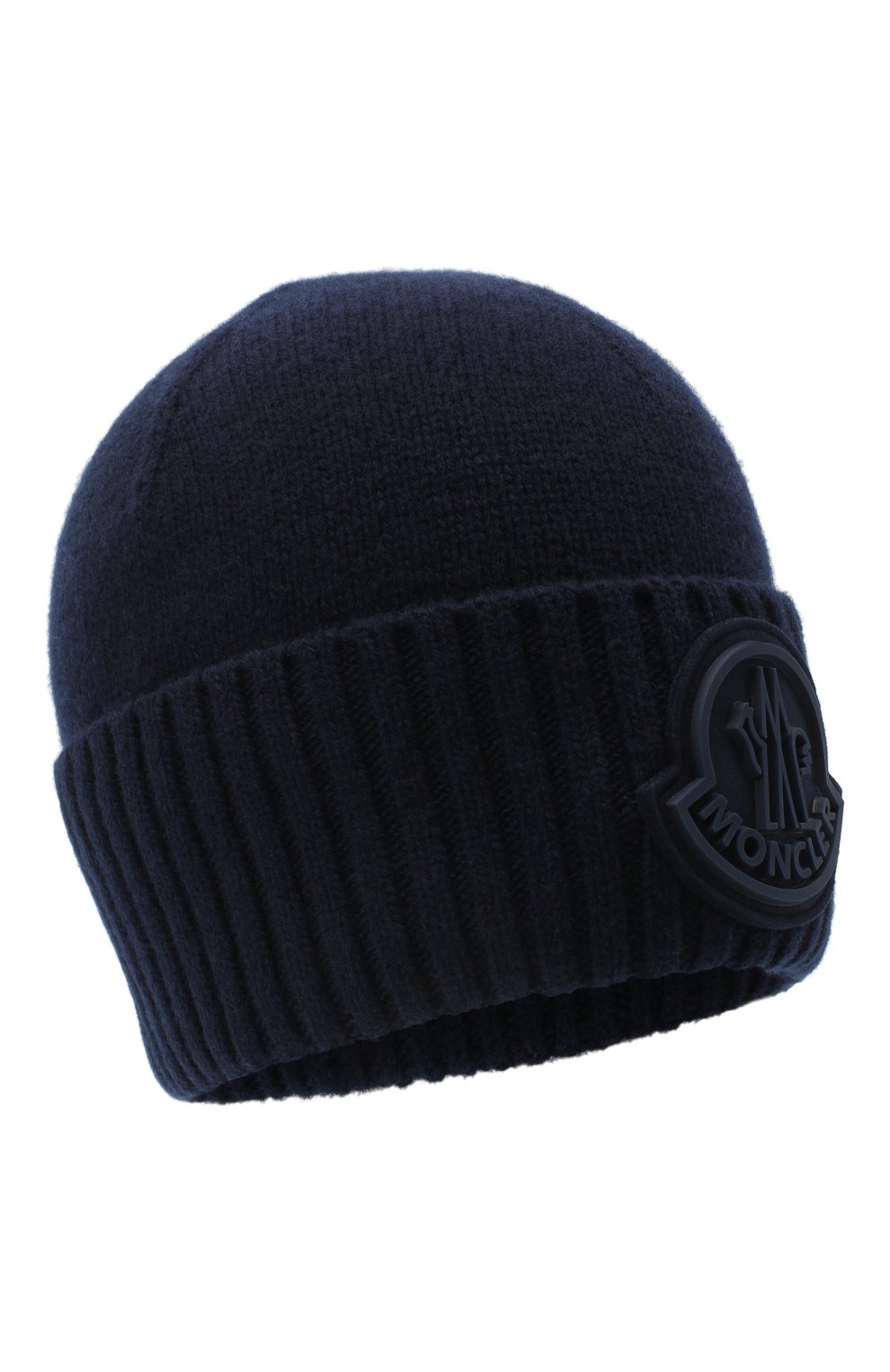 Шерстяная шапка MONCLER темно-синего цвета по цене 19900 руб., арт. F2-091-9Z726-00-A9524, фото 1 Шерстяная шапка MONCLER, арт. F2-091-9Z726-00-A9524, фото 1