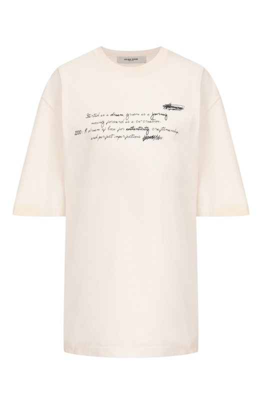 Хлопковая футболка Golden Goose Deluxe Brand GUP01873.P001874 Кремовый GUP01873.P001874