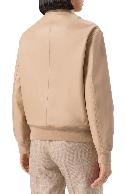 Кожаный бомбер Kiton D59674K0920F02 Бежевый  D59674K0920F02 Фото 4