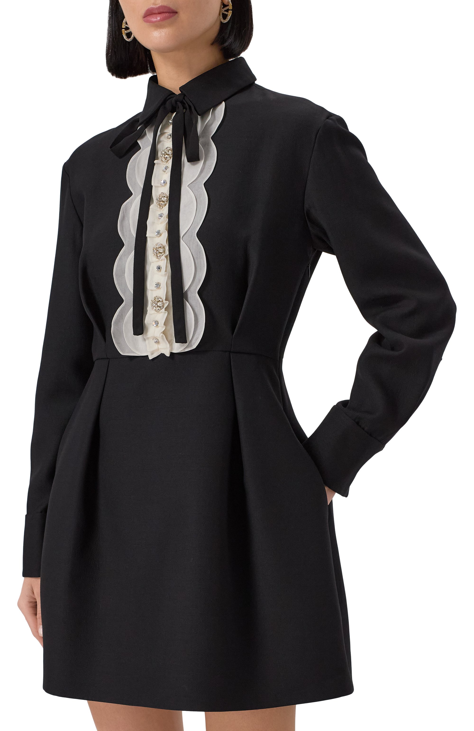 Платье из шерсти и шелка VALENTINO, арт. 5B3VA9T31CF, фото 3