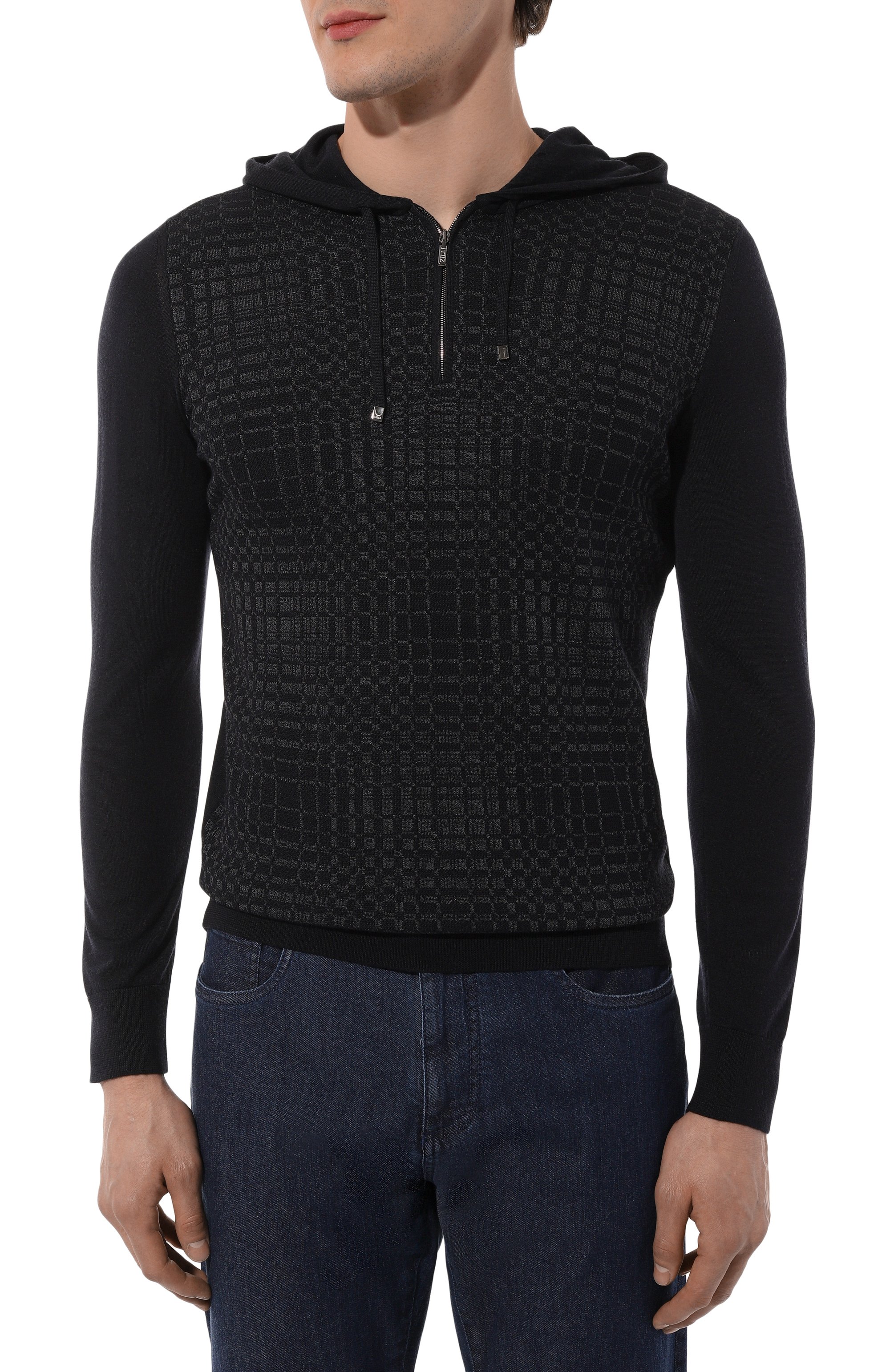 Худи из шерсти и шелка ZILLI, арт. KH0001M0230VRAD00, фото 3