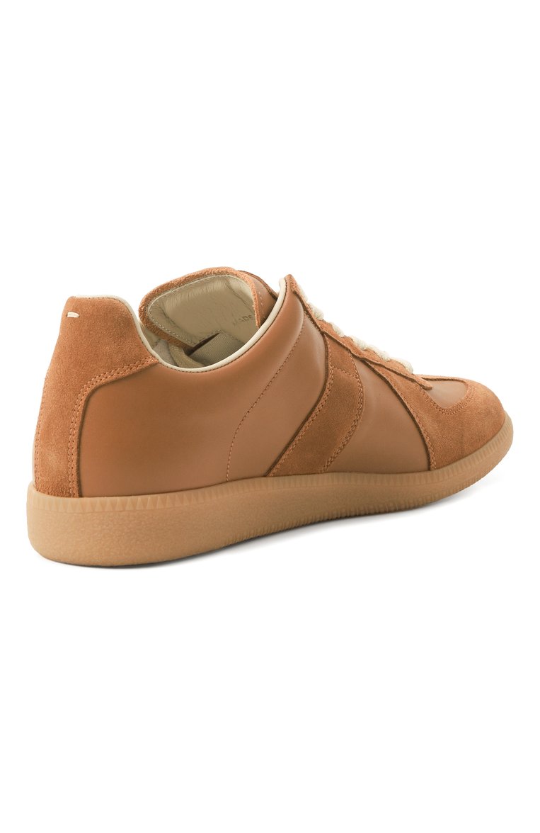 Мужские кожаные кеды replica MAISON MARGIELA светло-коричневого цвета, арт. S57WS0236/P1895 | Фото 5 (Материал внутренний: Текстиль; Подошва: Плоская; Материал внешний: Натуральная кожа; Материал утеплителя: Без утеплителя; Стили: Классический; Кросс-КТ: Низкие; Автоматизация состава: Проставлено; Автоматизация ТО: Проставлено)