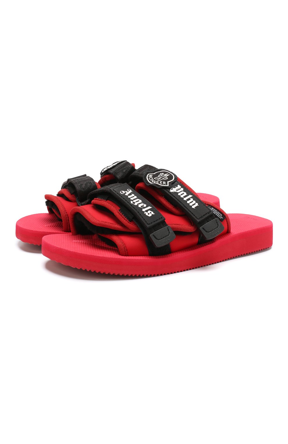 Мужские красные шлепанцы 8 moncler palm angels с застежками
