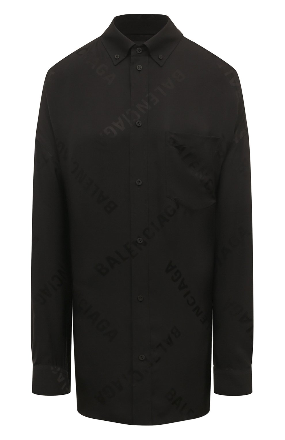 Рубашка из вискозы BALENCIAGA черного цвета по цене 173000 руб., арт. 773300/T0013, фото 1 Рубашка из вискозы BALENCIAGA, арт. 773300/T0013, фото 1