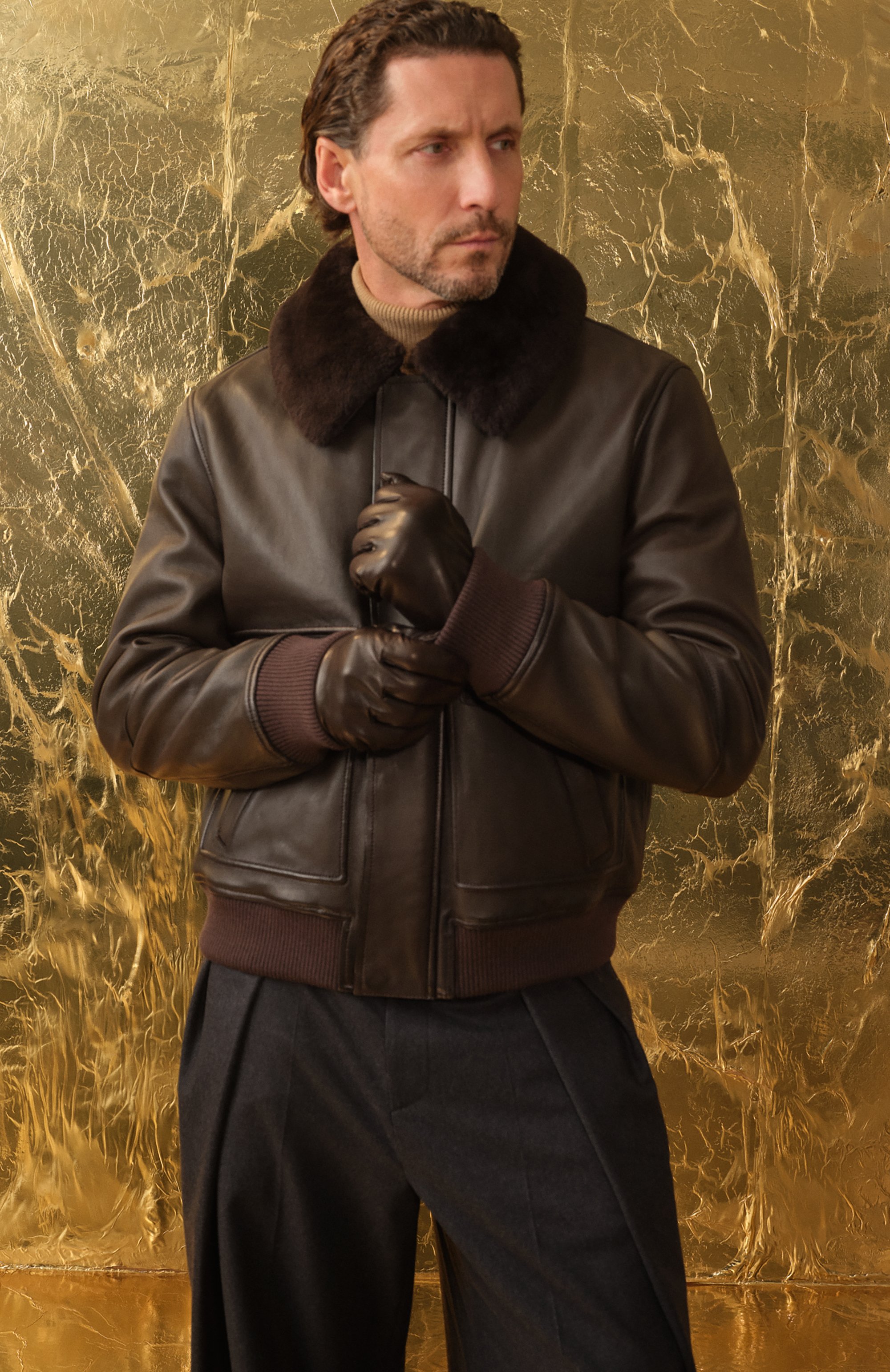 Кожаный бомбер YVES SALOMON темно-коричневого цвета по цене 239000 руб., арт. 25WHV20165AGAN, фото 9 Кожаный бомбер YVES SALOMON, арт. 25WHV20165AGAN, фото 9