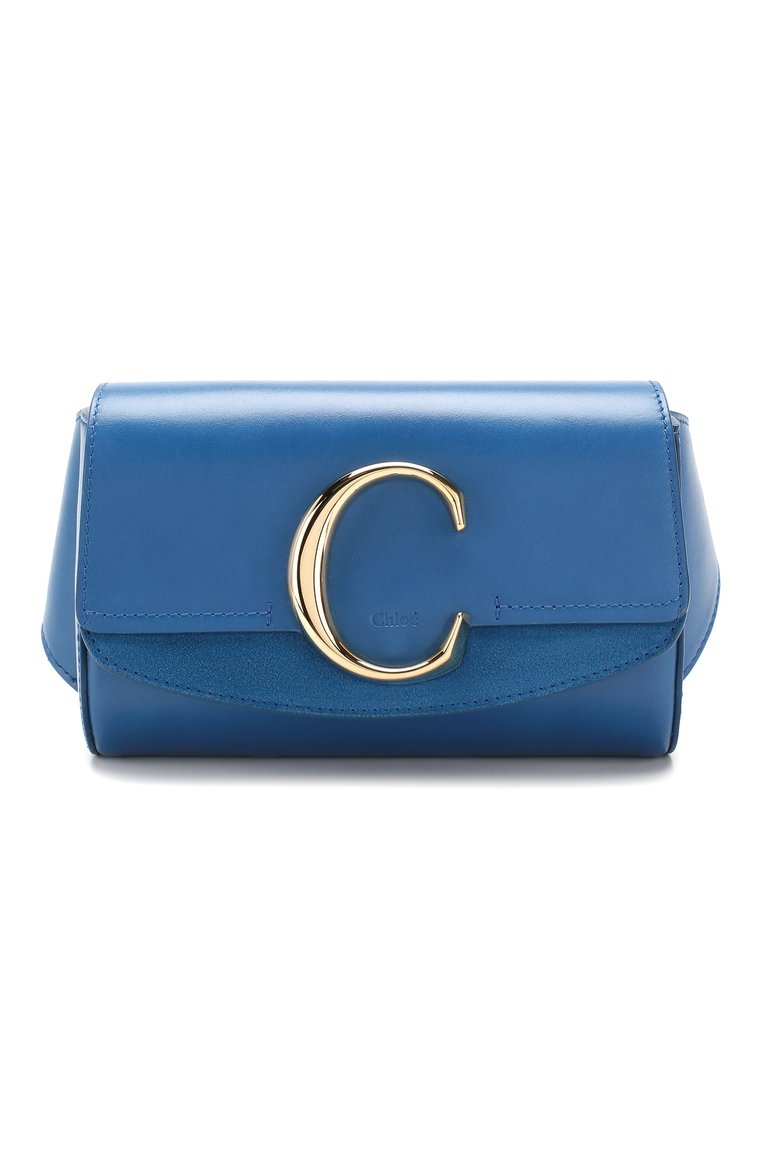 Женская поясная сумка chloé c CHLOÉ синего цвета, арт. CHC19US195A37 | Фото 1 (Статус проверки: Проверено, Проверена категория; Размер: mini; Материал: Натуральная кожа; Стили: Классический)