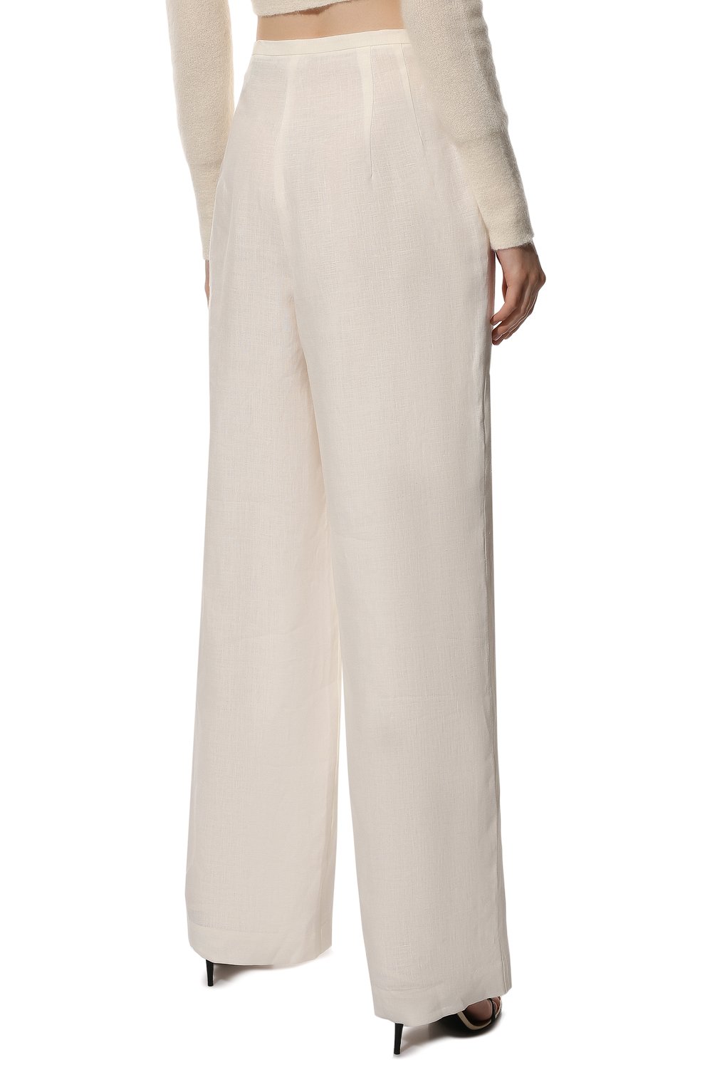 Льняные брюки NOBLE&BRULEE кремового цвета по цене 35000 руб., арт. NBMLGR10/2, фото 4 Льняные брюки NOBLE&BRULEE, арт. NBMLGR10/2, фото 4