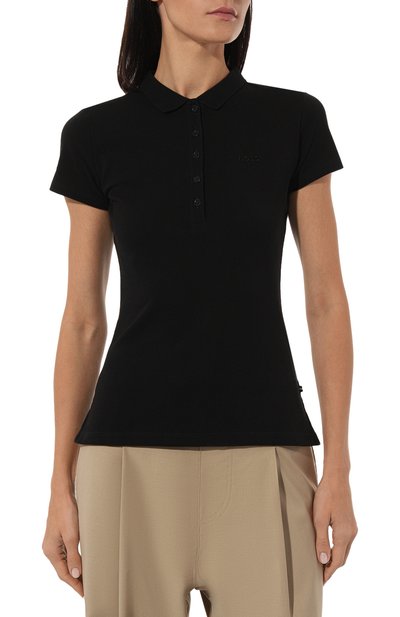 Хлопковое поло BOSS черного цвета по цене 9950 руб., арт. 50490960, фото 3 Хлопковое поло BOSS, арт. 50490960, фото 3