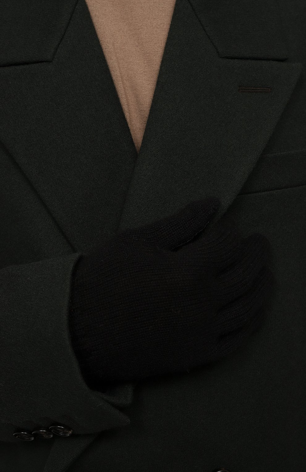 Кашемировые перчатки с кожаной отделкой INVERNI, арт. 2529GU, фото 2