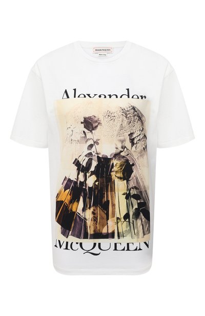 Женская хлопковая футболка ALEXANDER MCQUEEN, арт. 651390/QZACL