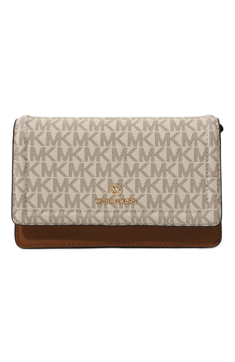 Женская сумка jet set small MICHAEL MICHAEL KORS бежевого цвета, арт. 32S1GT9C2B | Фото 1 (Размер: small; Материал: Натуральная кожа; Драгоценные камни: Проставлено; Материал сплава: Проставлено; Ремень/цепочка: На ремешке)