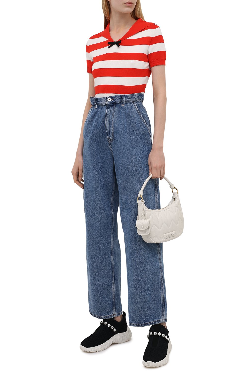 Текстильные кроссовки MIU MIU черного цвета по цене 89000 руб., арт. 5S377D-3A0I-F0002-010, фото 2 Текстильные кроссовки MIU MIU, арт. 5S377D-3A0I-F0002-010, фото 2