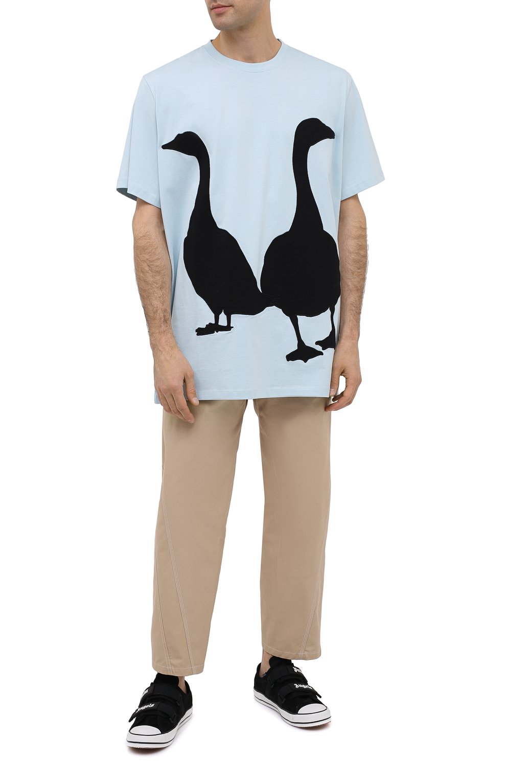 Хлопковая футболка LOEWE голубого цвета по цене 45150 руб., арт. H526341XB3, фото 2 Хлопковая футболка LOEWE, арт. H526341XB3, фото 2