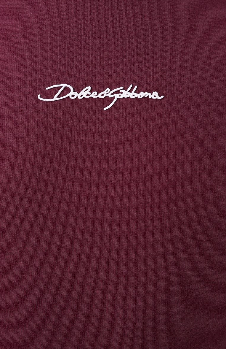 Мужская хлопковая футболка DOLCE & GABBANA бордового цвета, арт. G8RN8Z/G7NUB | Фото 6 (Материал внешний: Хлопок; Длина (для топов): Стандартные; Материал сплава: Проставлено; Рукава: Короткие; Драгоценные камни: Проставлено; Принт: Без принта; Стили: Кэжуэл; Кросс-КТ: Джерси; Мужское Кросс-КТ: Футболка-одежда)