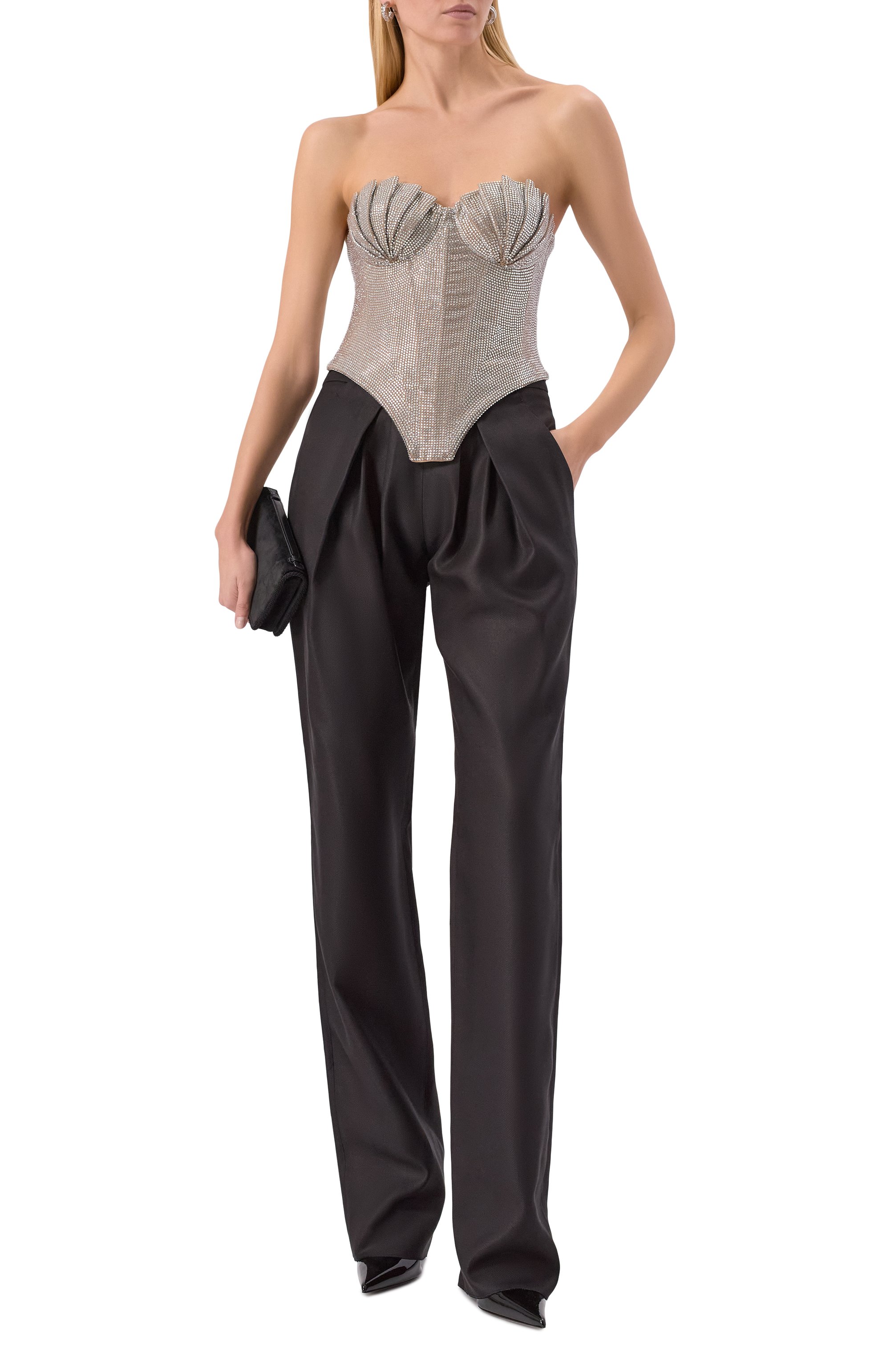 Топ-корсет с отделкой стразами GIUSEPPE DI MORABITO, арт. 05FW2T370FC 05212, фото 2