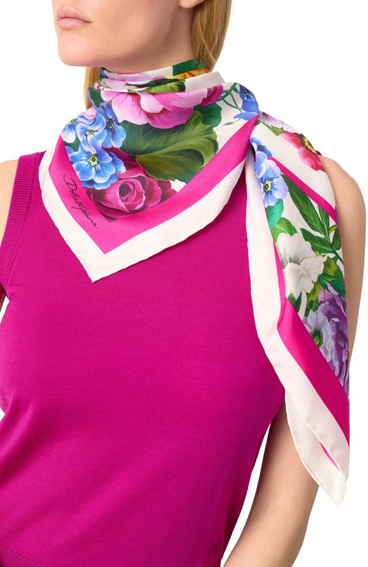 Шелковый платок Dolce & Gabbana FN090R/GDCWD Розовый  FN090R/GDCWD Фото 2