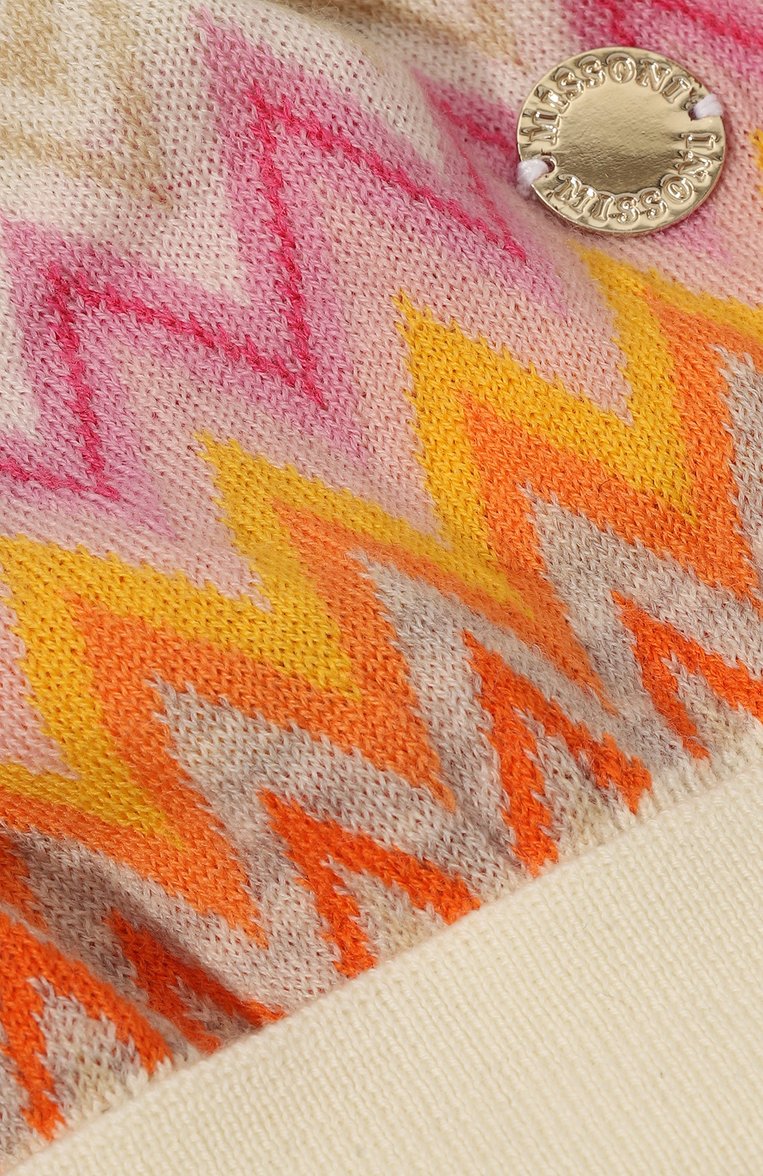 Детского шерстяная шапка MISSONI разноцветного цвета, арт. MV0A37/W0028 | Фото 3 (Материал сплава: Проставлено; Нос: Не проставлено; Материал: Текстиль, Шерсть)