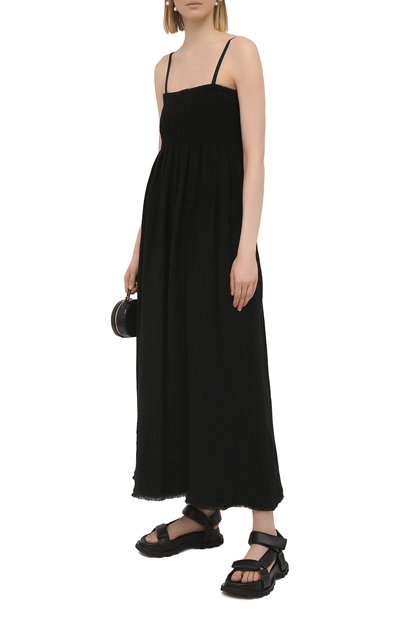 Льняное платье JIL SANDER черного цвета по цене 187500 руб., арт. JSPS501804-WS320400, фото 2 Льняное платье JIL SANDER, арт. JSPS501804-WS320400, фото 2