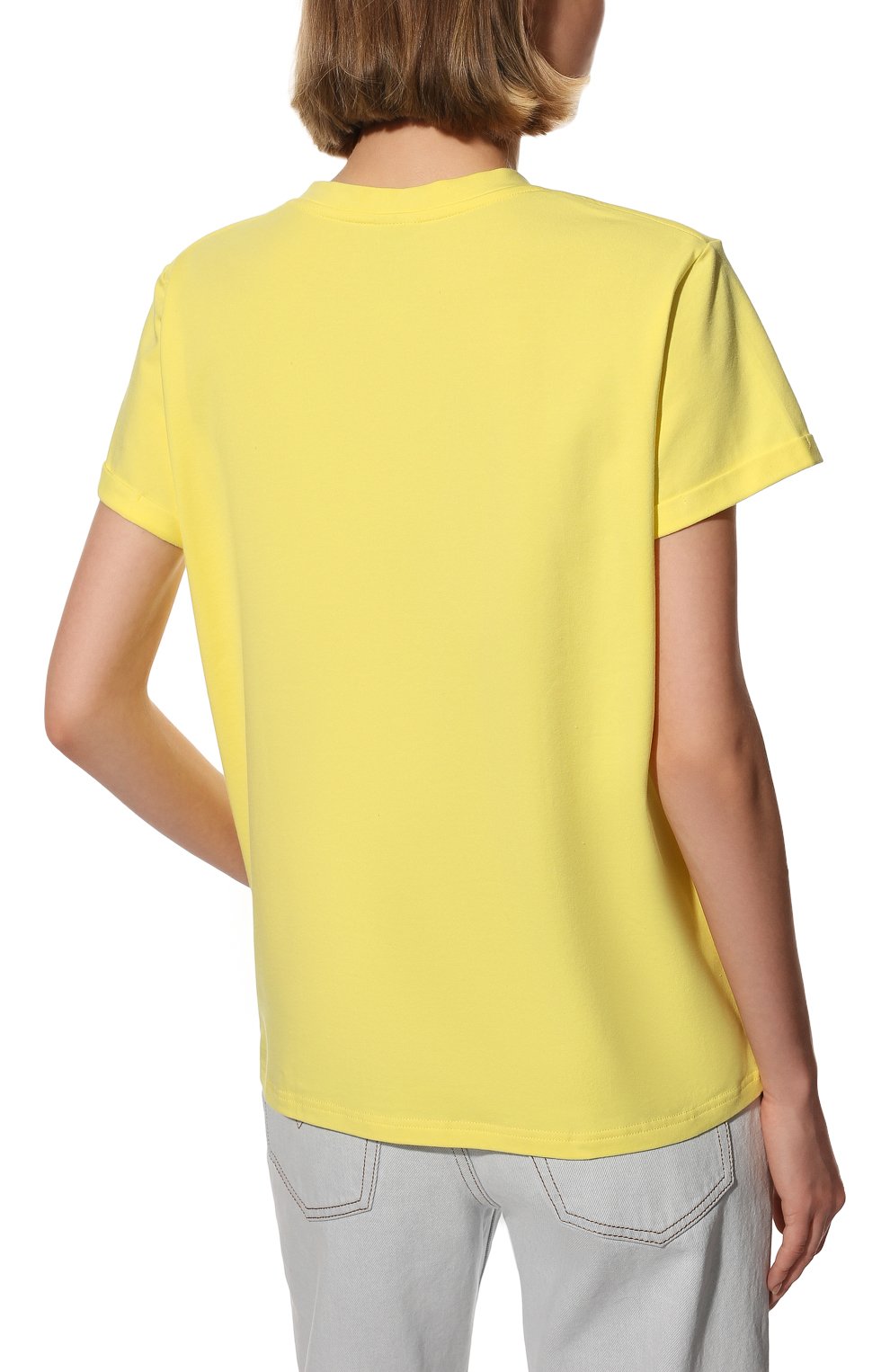 Хлопковая футболка SEVEN LAB желтого цвета по цене 8190 руб., арт. T RCC-019 yellow, фото 4 Хлопковая футболка SEVEN LAB, арт. T RCC-019 yellow, фото 4