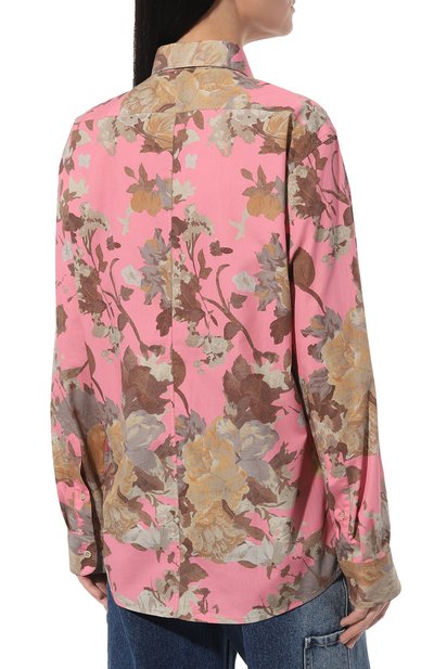 Хлопковая рубашка DRIES VAN NOTEN розового цвета по цене 48950 руб., арт. 232-010702-7100, фото 4 Хлопковая рубашка DRIES VAN NOTEN, арт. 232-010702-7100, фото 4