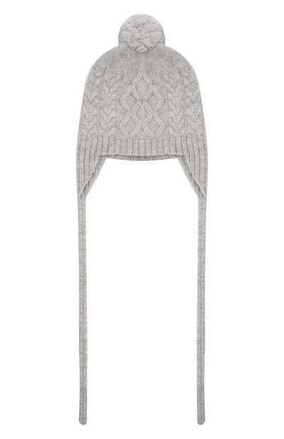 Шерстяная шапка BABY T серого цвета по цене 4995 руб., арт. 20AI164CU, фото 1 Шерстяная шапка BABY T, арт. 20AI164CU, фото 1