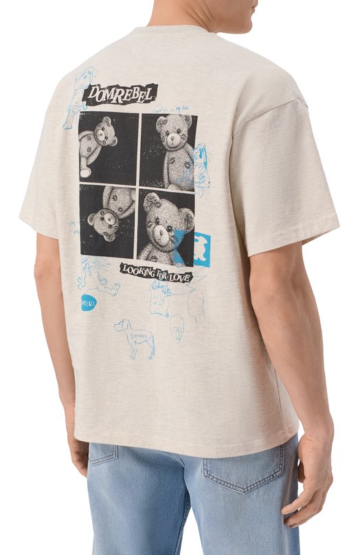 Хлопковая футболка DOMREBEL M HIGH L0W/T-SHIRT Бежевый  M HIGH L0W/T-SHIRT Фото 4