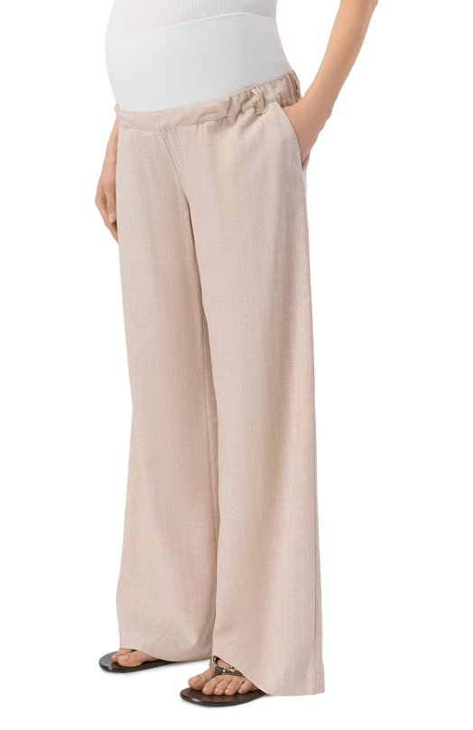 Брюки из вискозы и льна Pietro Brunelli PN0196/LICUBA Бежевый  PN0196/LICUBA Фото 3