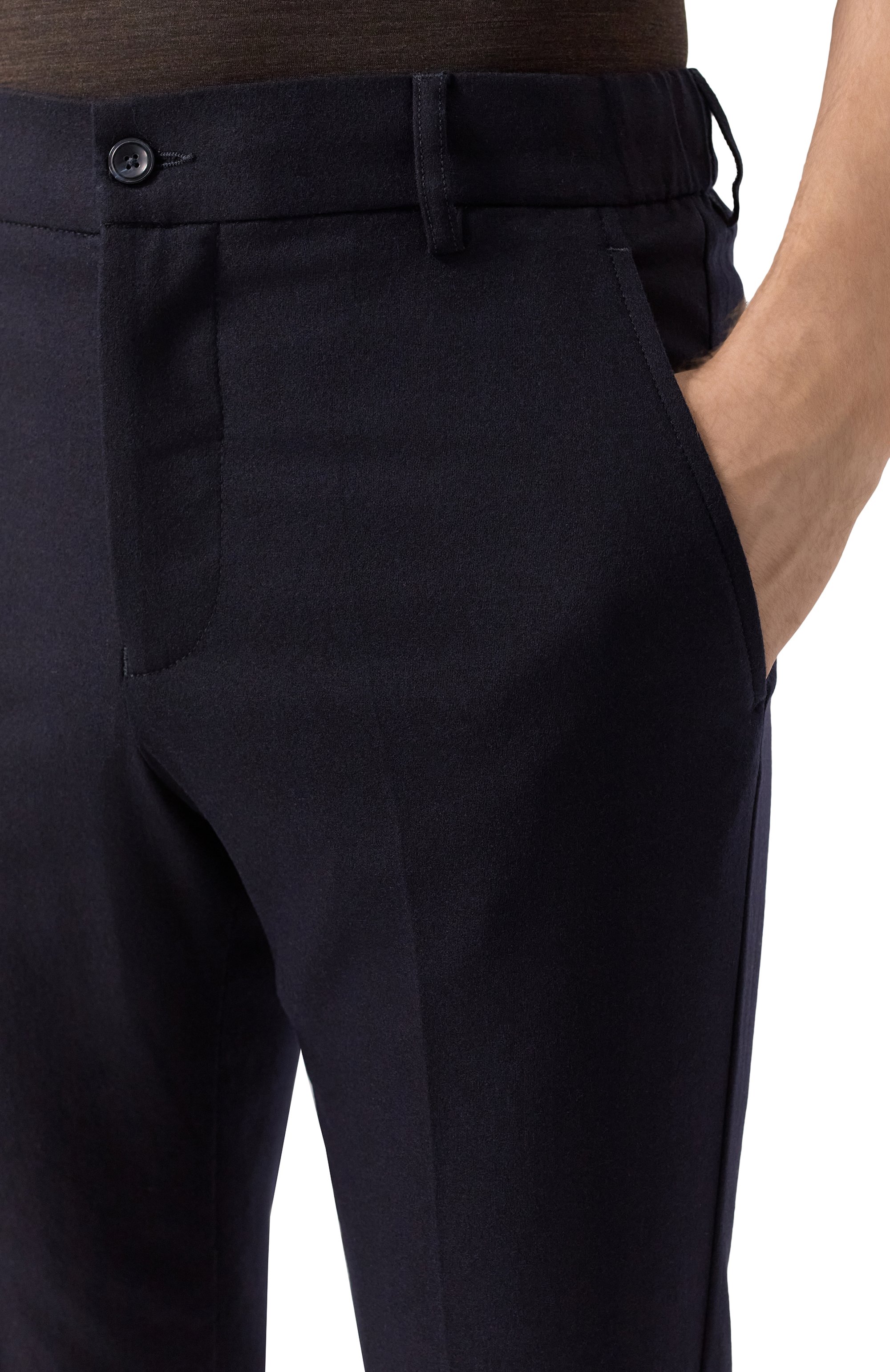 Брюки из шерсти и кашемира MARCO PESCAROLO темно-синего цвета по цене 75300 руб., арт. MANU/5229, фото 5 Брюки из шерсти и кашемира MARCO PESCAROLO, арт. MANU/5229, фото 5