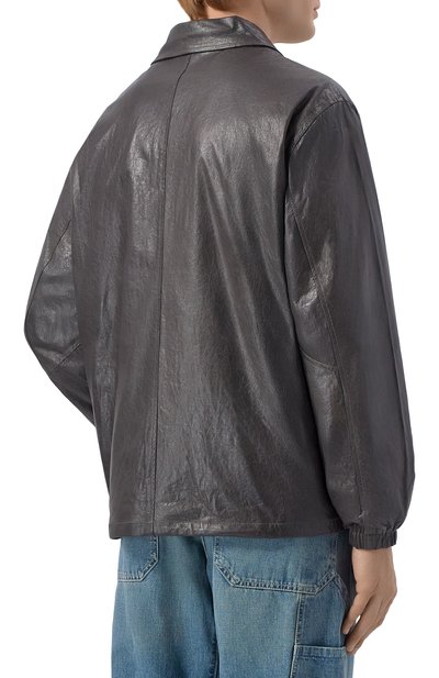 Кожаная куртка-рубашка GIORGIO BRATO темно-серого цвета по цене 172000 руб., арт. GU26S24003WRTM, фото 4 Кожаная куртка-рубашка GIORGIO BRATO, арт. GU26S24003WRTM, фото 4