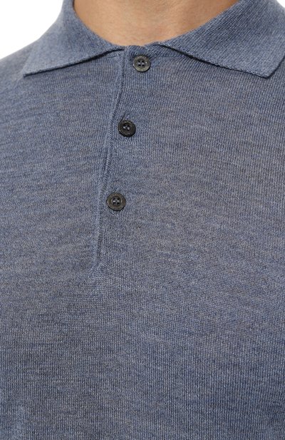 Шерстяное поло CANALI голубого цвета по цене 35150 руб., арт. C0017/MK00077, фото 5 Шерстяное поло CANALI, арт. C0017/MK00077, фото 5