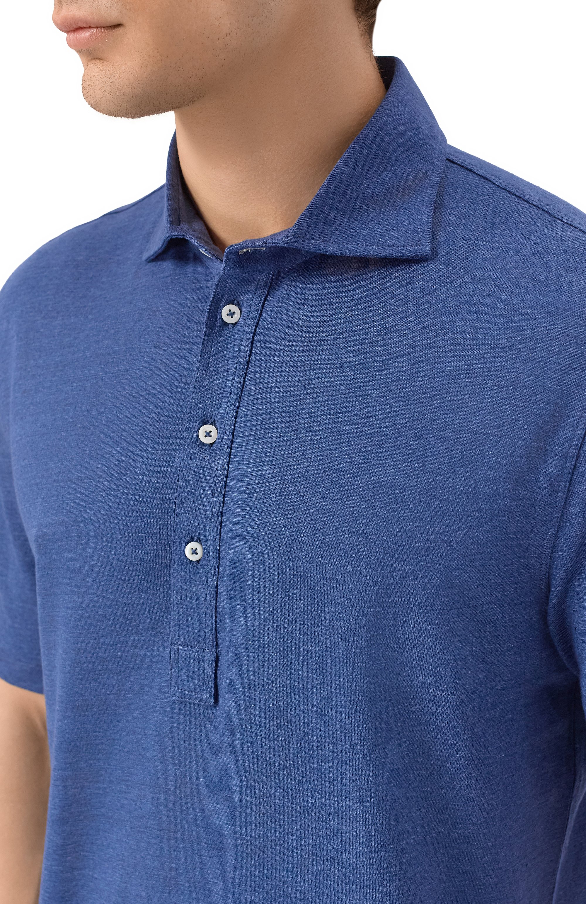 Поло изо льна и хлопка BRUNELLO CUCINELLI, арт. MR8273915, фото 5