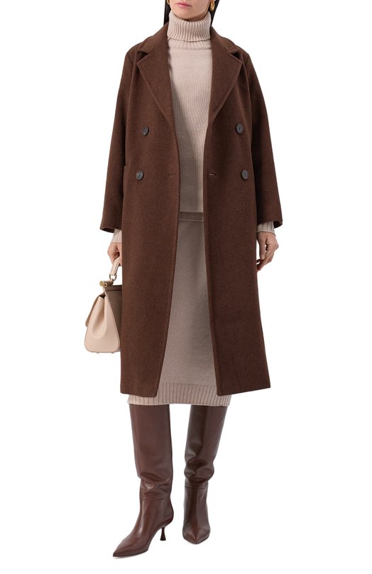 Шерстяное пальто Weekend Max Mara ZUF0L0_ Коричневый  ZUF0L0_ Фото 2