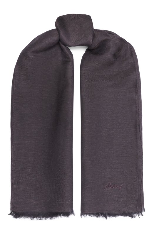 Шарф изо льна и шелка Brioni 03UM00/PB120 Коричневый 03UM00/PB120