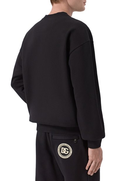 Хлопковый свитшот DOLCE & GABBANA черного цвета по цене 78450 руб., арт. G9AHSZ/G7PZG, фото 4 Хлопковый свитшот DOLCE & GABBANA, арт. G9AHSZ/G7PZG, фото 4