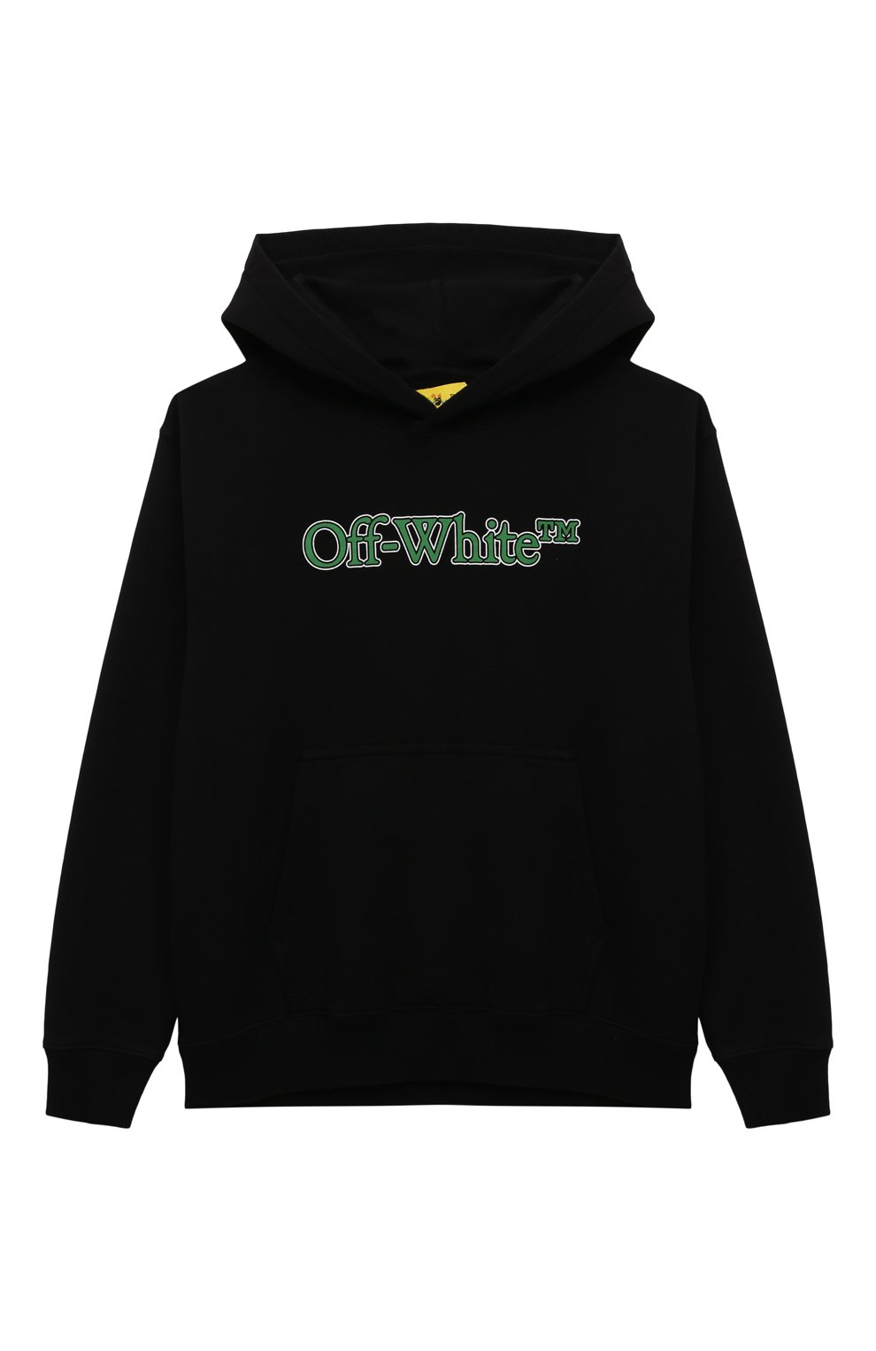 Хлопковое худи OFF-WHITE черного цвета по цене 25200 руб., арт. 0BBB001S24FLE003/12-12+, фото 1 Хлопковое худи OFF-WHITE, арт. 0BBB001S24FLE003/12-12+, фото 1