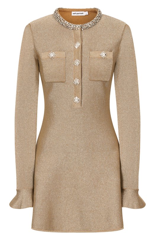 Платье с отделкой стразами self-portrait RS26206SGD Золотой RS26206SGD