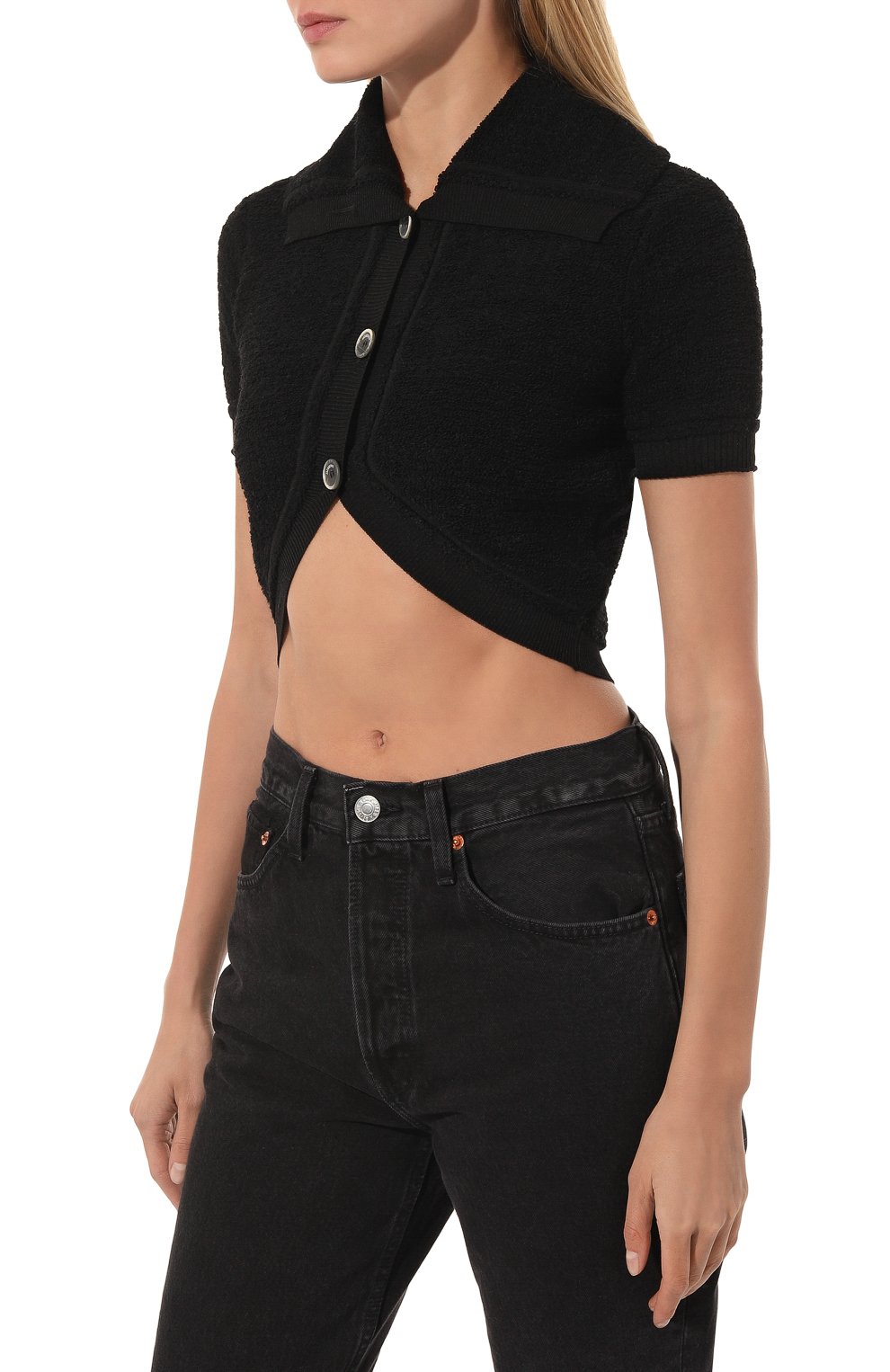 Кардиган JACQUEMUS черного цвета по цене 49950 руб., арт. 22H223KN055/2154BLACK, фото 3 Кардиган JACQUEMUS, арт. 22H223KN055/2154BLACK, фото 3