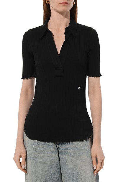 Хлопковой пуловер HELMUT LANG черного цвета по цене 22300 руб., арт. K04DW502, фото 3 Хлопковой пуловер HELMUT LANG, арт. K04DW502, фото 3