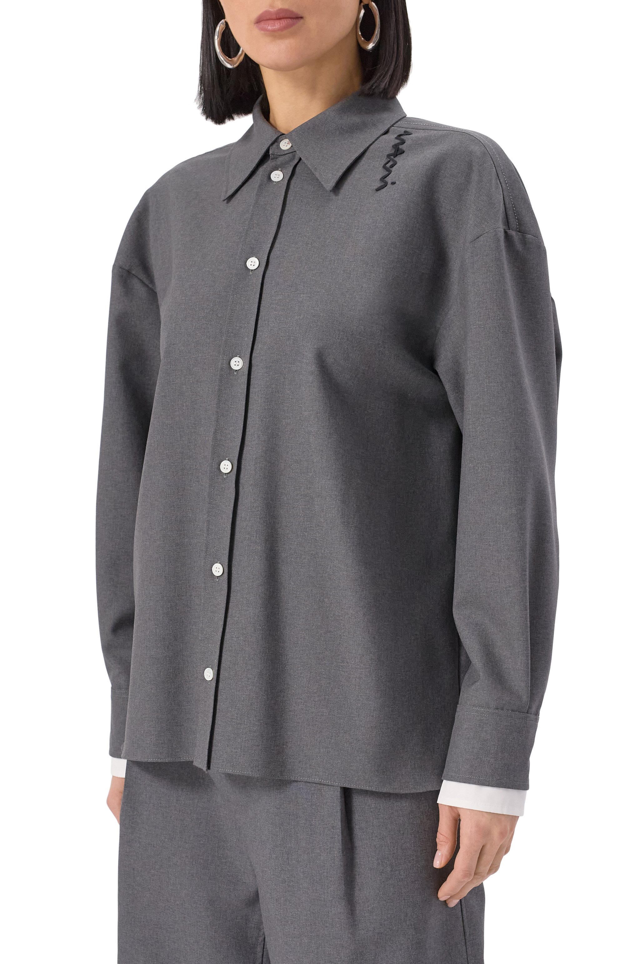 Шерстяная рубашка MARNI, арт. CAMA0613QS/TW839, фото 3