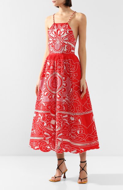 Хлопковое платье REDVALENTINO красного цвета по цене 115500 руб., арт. TR0VA11Z/52Q, фото 3 Хлопковое платье REDVALENTINO, арт. TR0VA11Z/52Q, фото 3