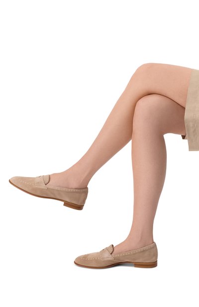 Женские замшевые пенни-лоферы SANTONI, арт. WUSG72077HAFSHTH