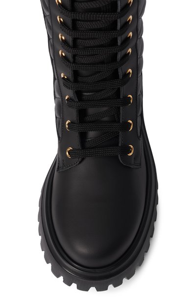 Кожаные ботинки DOLCE & GABBANA черного цвета по цене 84200 руб., арт. D11430/A0773, фото 4 Кожаные ботинки DOLCE & GABBANA, арт. D11430/A0773, фото 4