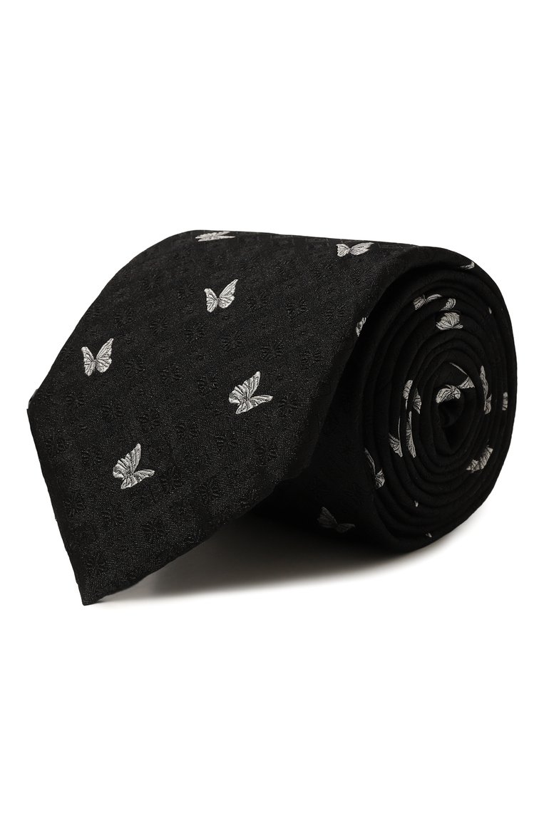 Мужской шелковый галстук DOLCE & GABBANA черного цвета, арт. GT147E/G0JRE | Фото 1 (Материал: Текстиль, Шелк; Нос: Не проставлено; Принт: С принтом)