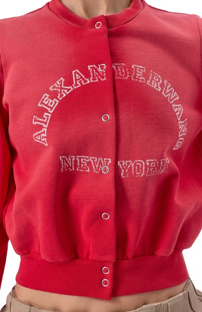 Хлопковая толстовка ALEXANDERWANG.T красного цвета по цене 59150 руб., арт. 4CC2251555, фото 5 Хлопковая толстовка ALEXANDERWANG.T, арт. 4CC2251555, фото 5