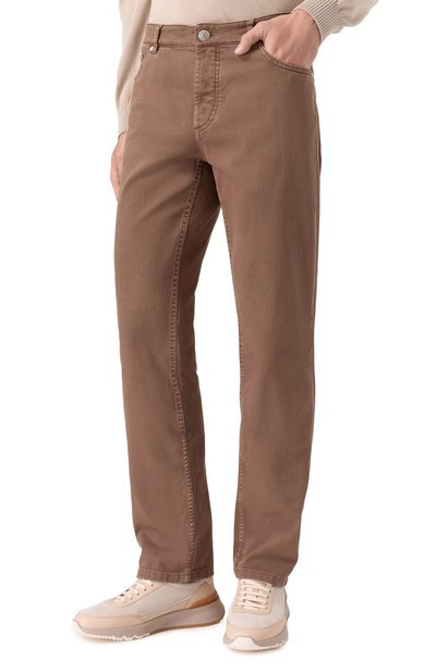 Джинсы traditional fit BRUNELLO CUCINELLI коричневого цвета по цене 88800 руб., арт. M277PB321W, фото 3 Джинсы traditional fit BRUNELLO CUCINELLI, арт. M277PB321W, фото 3