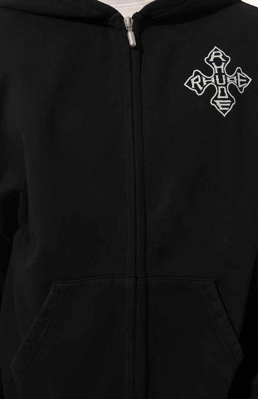 Хлопковая толстовка Rhude RHPF24H005012 Чёрный  RHPF24H005012 Фото 5