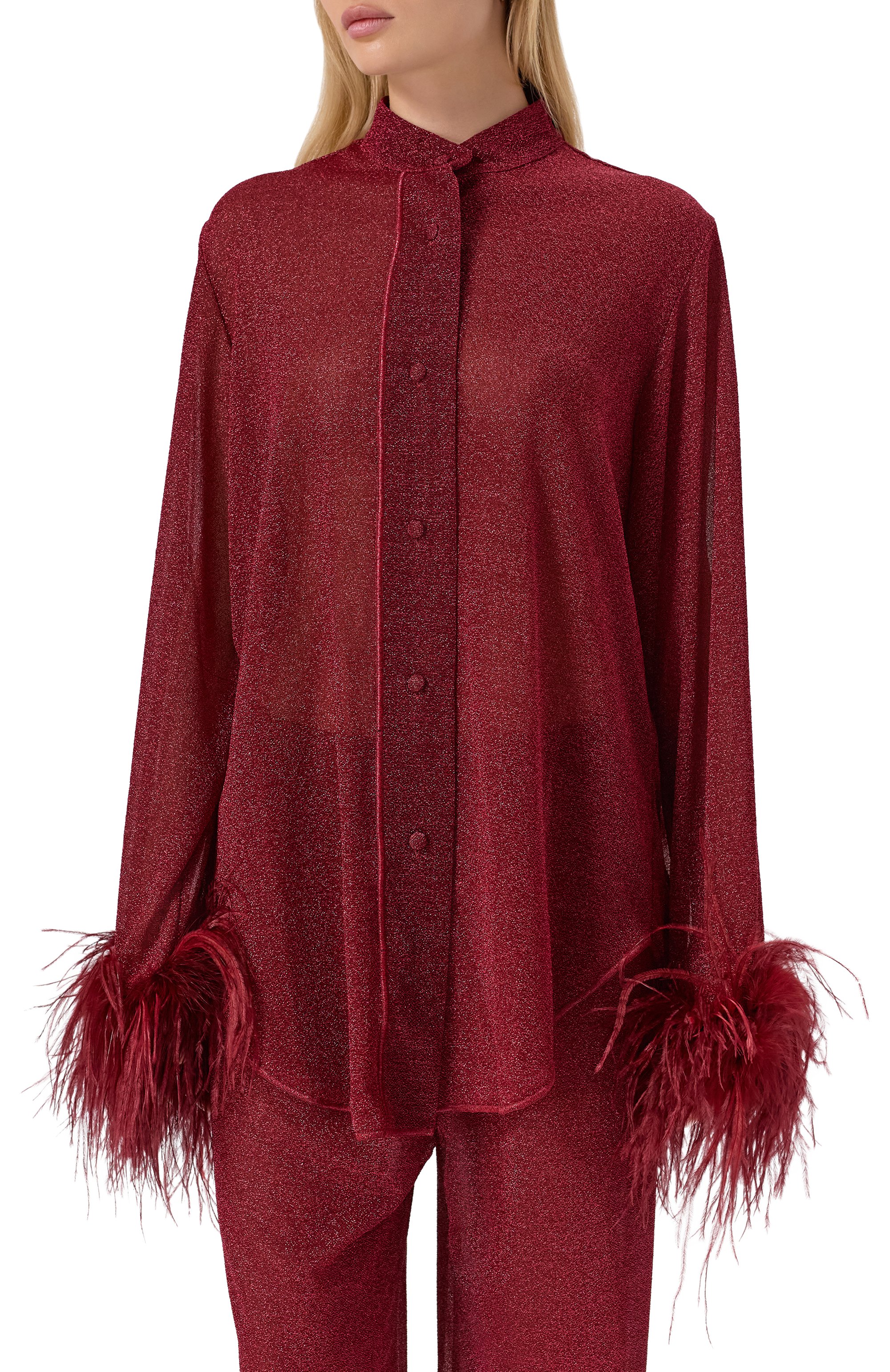 Блузка с отделкой перьями OSEREE, арт. LSF213, фото 3